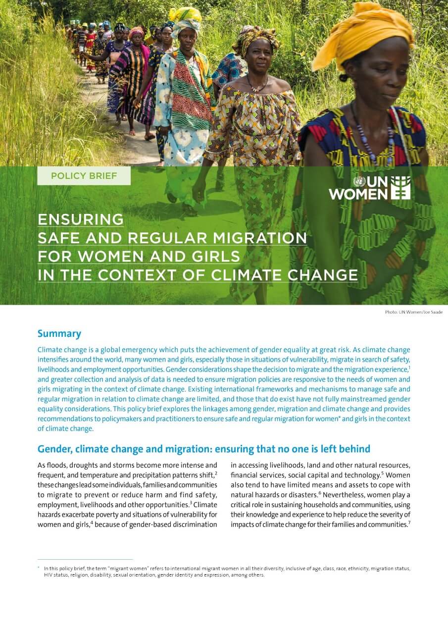 Ensuring safe and regular migration for women and girls in the context ...
